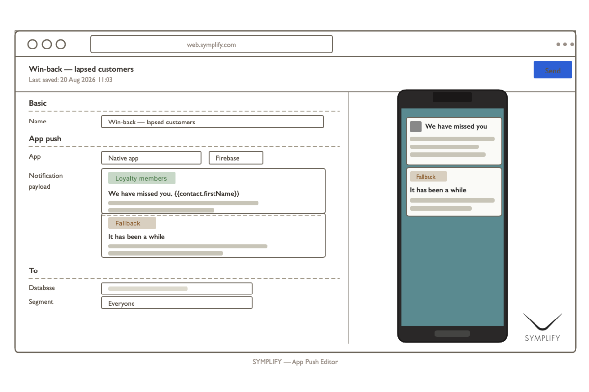 Symplify launches redesigned App Push editor for CRM teams