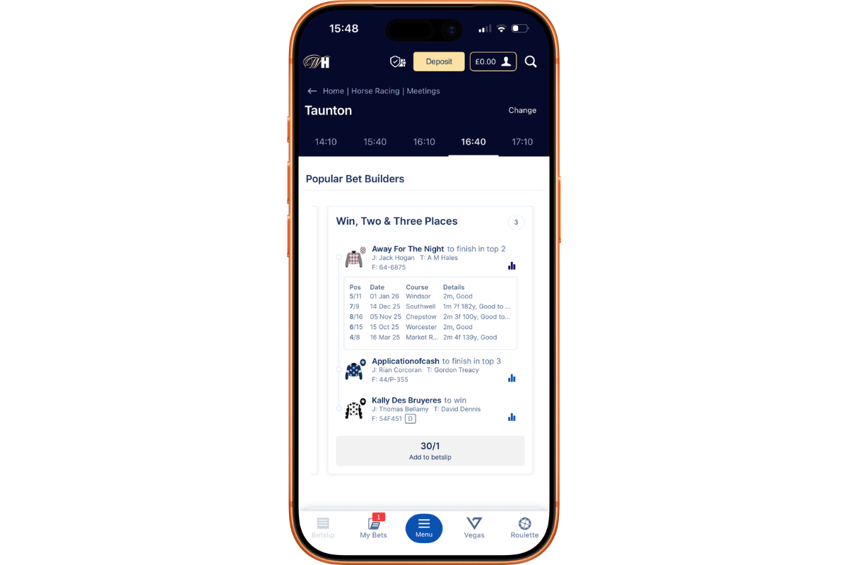 William Hill Launches Form-Powered Racing Bet Builder
